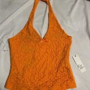 Faded Rose Women's Orange Lace Camisole